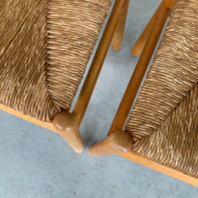 Mid-Century Dutch Pine and Rush Chairs, Set of 2-JRP-997649