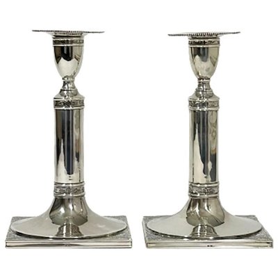 Mid-Century Dutch Silver Candleholders, Set of 2-UCH-1224428