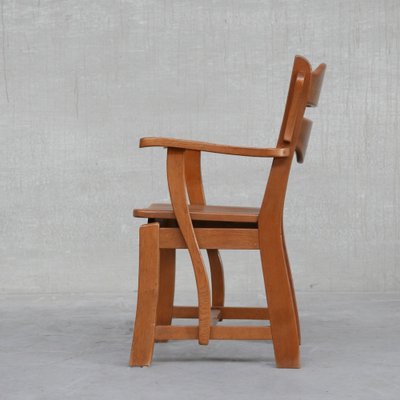 Mid-Century Dutch Solid Oak Armchair, 1960s-JRP-1066918