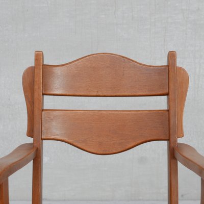 Mid-Century Dutch Solid Oak Armchair, 1960s-JRP-1066918