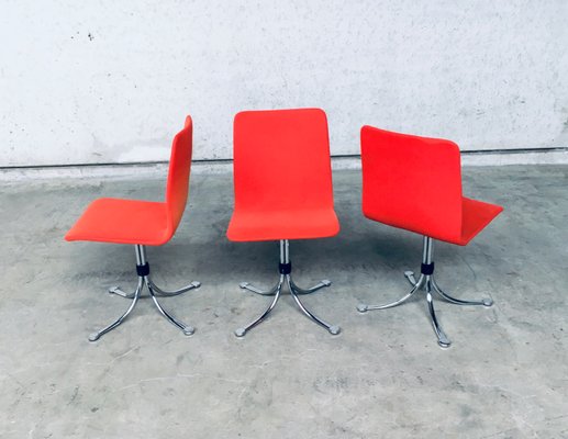 Mid-Century Dutch Steel Dining Chairs from Brabantia, 1970s, Set of 3-RQV-850249