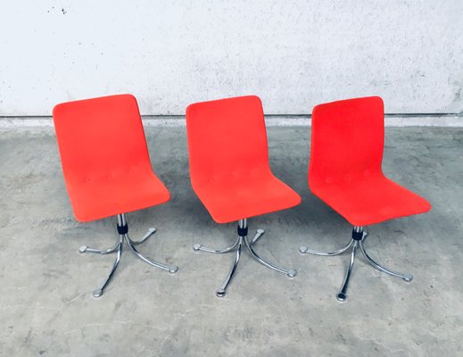 Mid-Century Dutch Steel Dining Chairs from Brabantia, 1970s, Set of 3-RQV-850249