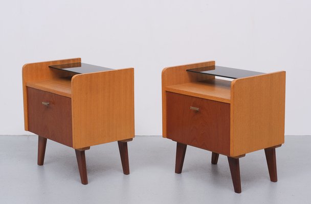 Mid-Century Dutch Teak Nightstands, 1960s, Set of 2-GCG-1240759