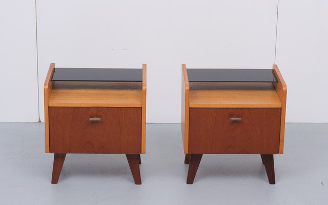 Mid-Century Dutch Teak Nightstands, 1960s, Set of 2-GCG-1240759