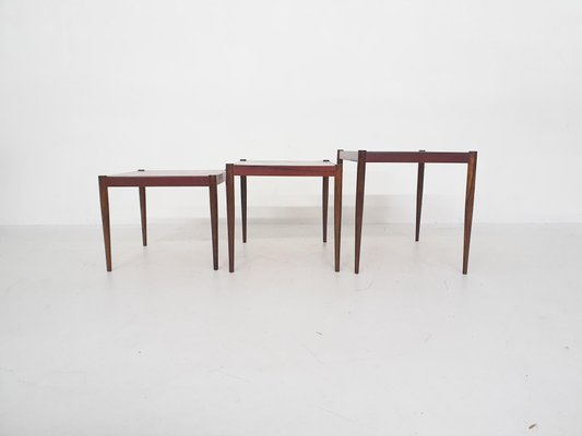 Mid-Century Dutch Wooden Nesting Tables, 1950s, Set of 3-ZO-1109760