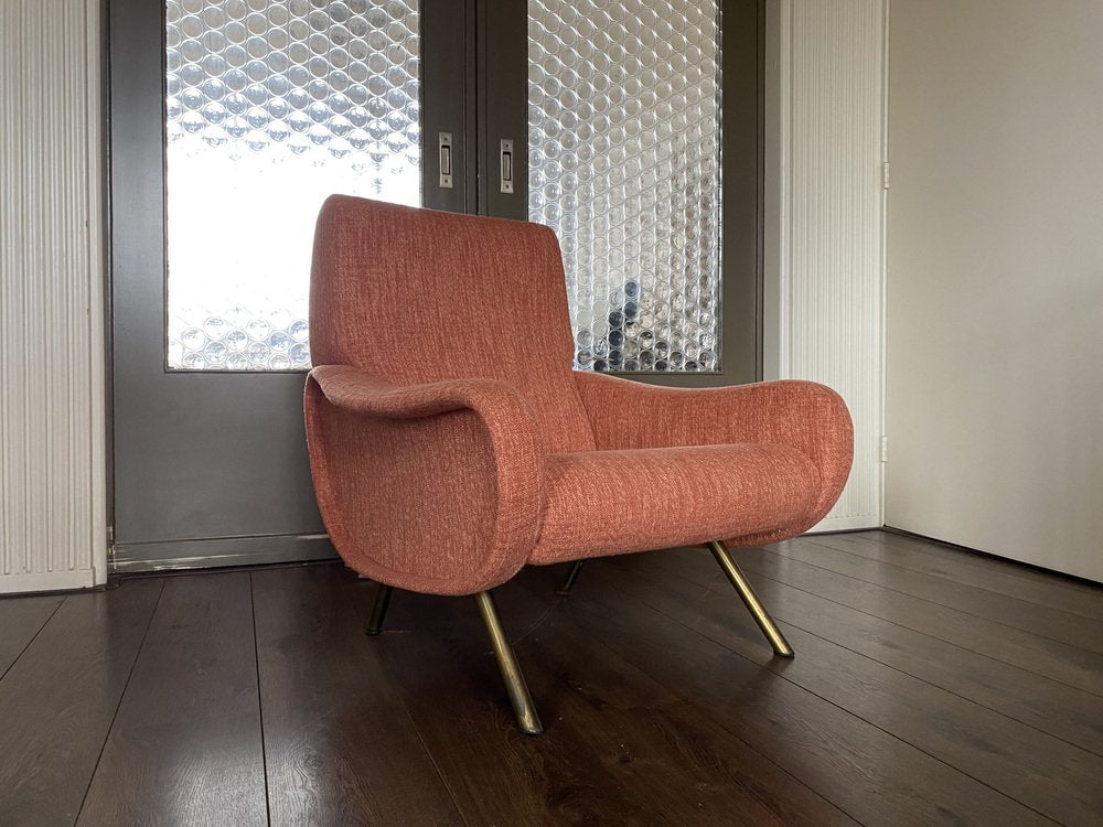 Mid-Century Early Edition Lady Chair with Wooden Frame by Arflex, 1950s