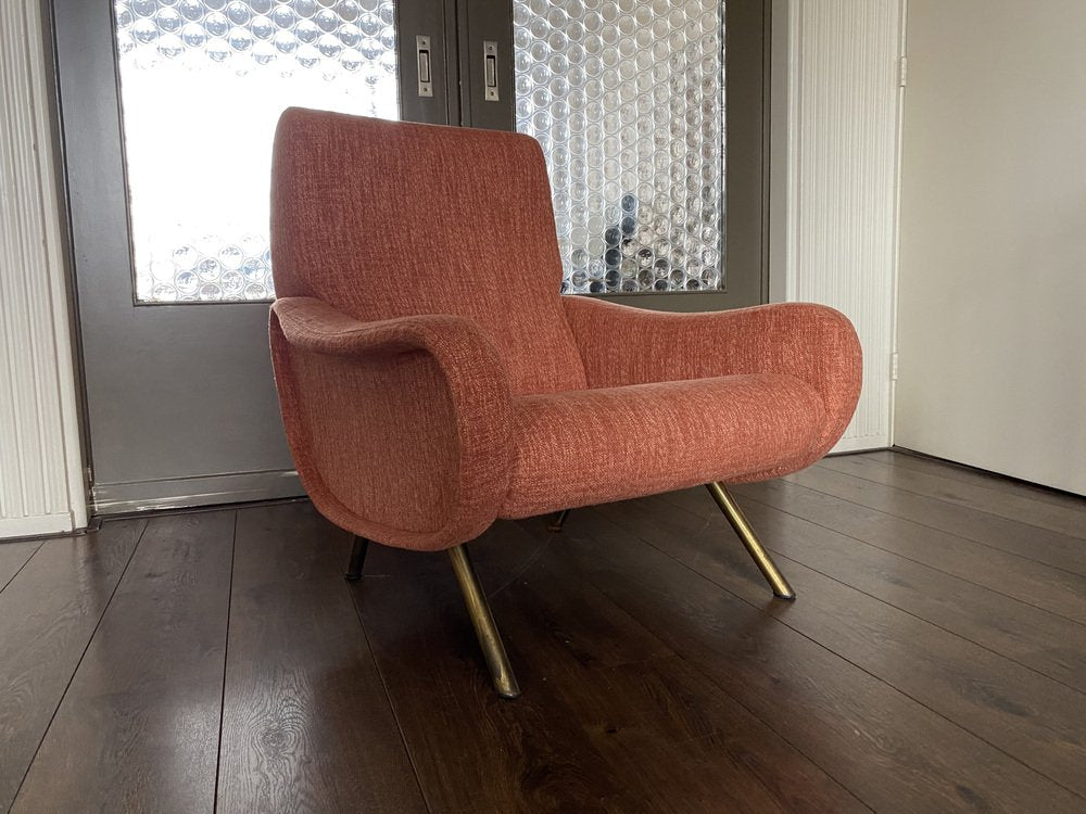 Mid-Century Early Edition Lady Chair with Wooden Frame by Arflex, 1950s