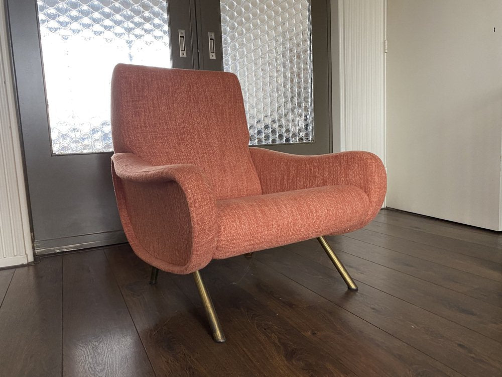 Mid-Century Early Edition Lady Chair with Wooden Frame by Arflex, 1950s