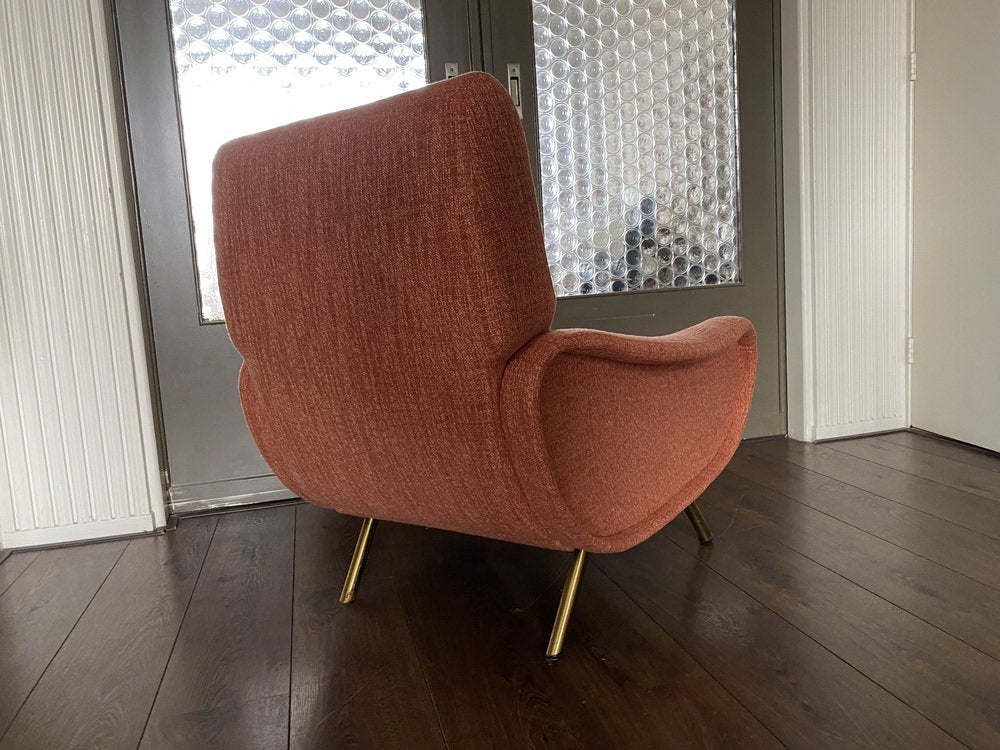 Mid-Century Early Edition Lady Chair with Wooden Frame by Arflex, 1950s