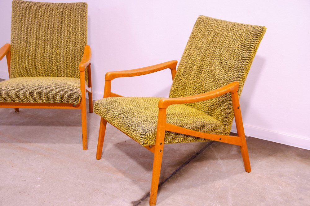 Mid-Century Eastern Bloc Armchairs by Jiří Jiroutek for Interior Prague, 1970s, Set of 2