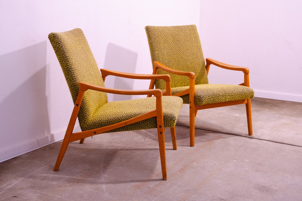 Mid-Century Eastern Bloc Armchairs by Jiří Jiroutek for Interior Prague, 1970s, Set of 2