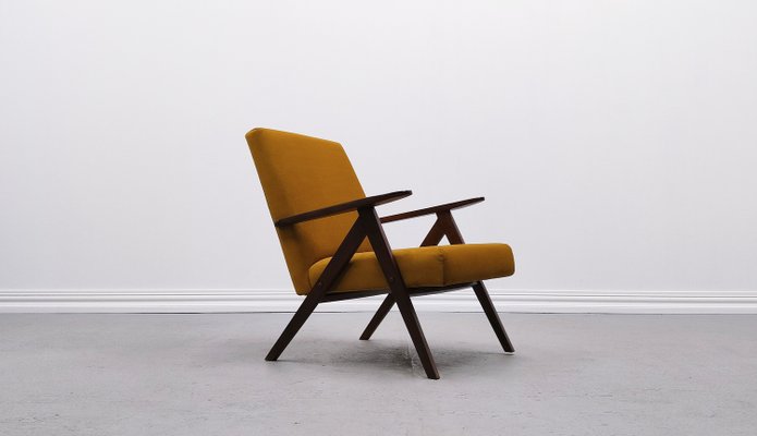 Mid-Century Easy Chair Model B - 310 Var in Forest Goldenrod Velvet, 1960s-MTQ-2036146