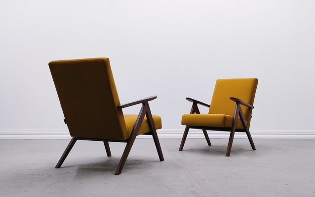 Mid-Century Easy Chair Model B - 310 Var in Forest Goldenrod Velvet, 1960s-MTQ-2036146