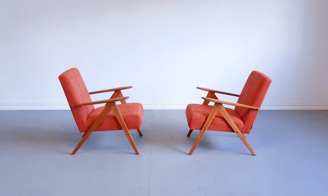 Mid-Century Easy Chairs in Rusty Orange, 1960s, Set of 2-MTQ-1706727