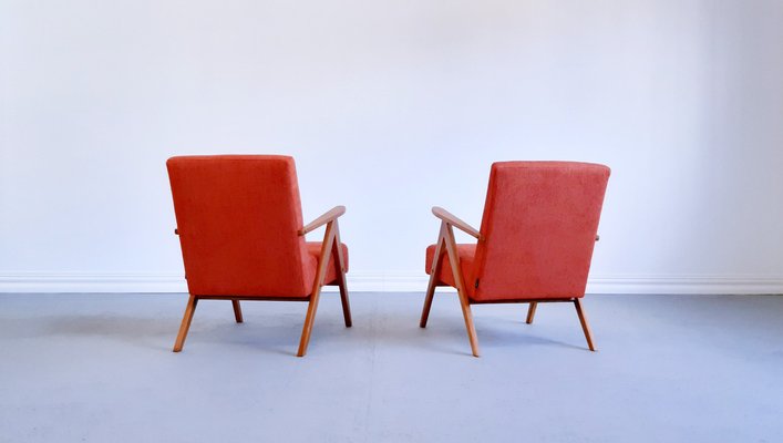 Mid-Century Easy Chairs in Rusty Orange, 1960s, Set of 2-MTQ-1706727