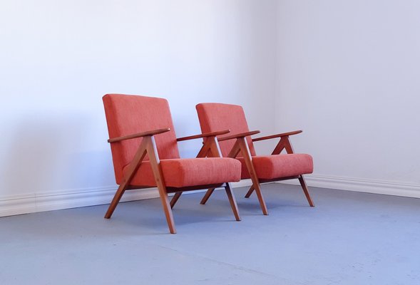 Mid-Century Easy Chairs in Rusty Orange, 1960s, Set of 2-MTQ-1706727