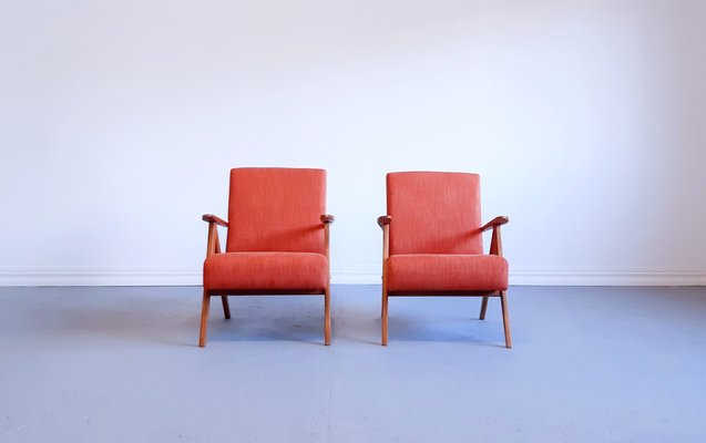 Mid-Century Easy Chairs in Rusty Orange, 1960s, Set of 2-MTQ-1706727