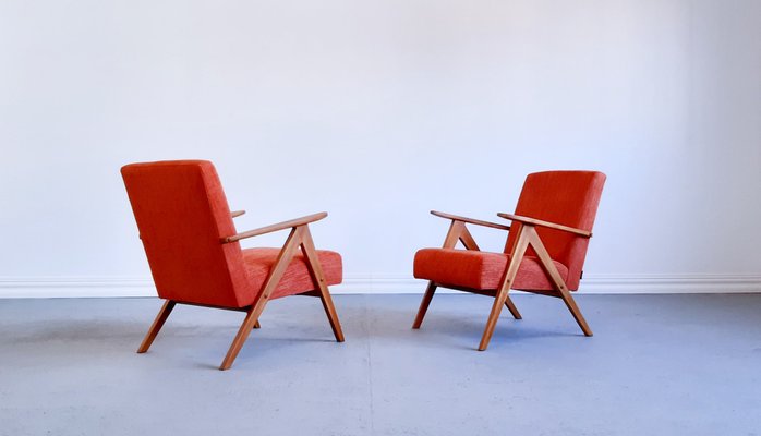 Mid-Century Easy Chairs in Rusty Orange, 1960s, Set of 2-MTQ-1706727