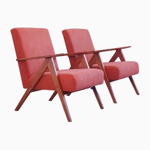 Mid-Century Easy Chairs in Rusty Orange, 1960s, Set of 2-MTQ-1706727