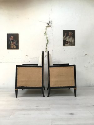 Mid-Century Ebonized Wooden Lounge Chairs, Set of 2-UX-736312