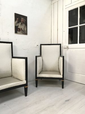 Mid-Century Ebonized Wooden Lounge Chairs, Set of 2-UX-736312