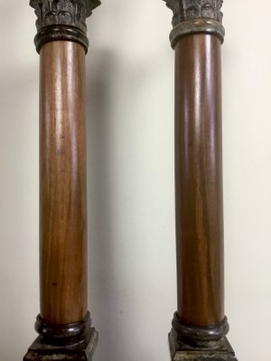 Mid-Century Empire Style Column Table Lamps, 1950s, Set of 2-WZZ-577813