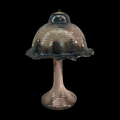 Mid-Century Enameled and Glazed Ceramic Mushroom Table Lamp-BHG-1345203