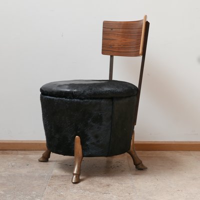 Mid-Century English Bronze Horse Leg Side Chair-JRP-946667