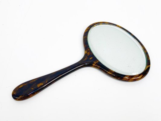 Mid-Century English Faux Tortoiseshell Portable Mirror, 1950s-JDR-1125977