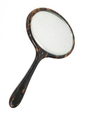 Mid-Century English Faux Tortoiseshell Portable Mirror, 1950s-JDR-1125977