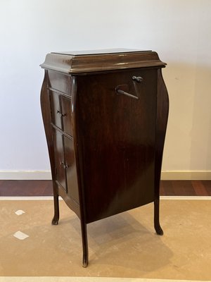 Mid-Century English Hand-Cranked Gramophone with Records, 1930s-YST-2022830