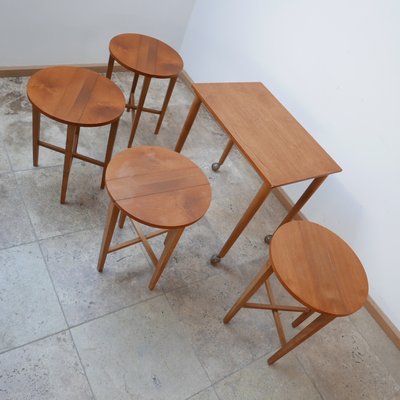 Mid-Century English Nesting Coffee or Side Tables, Set of 5-JRP-1134297