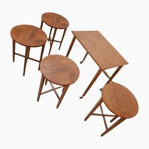 Mid-Century English Nesting Coffee or Side Tables, Set of 5-JRP-1134297