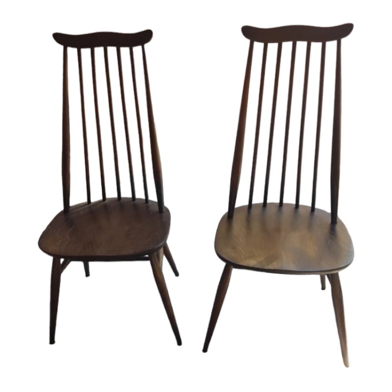 Mid-Century English Spindle Back Chairs by Lucian Ercolani for Ercol, Set of 4