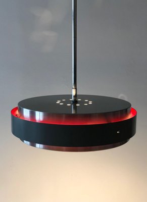 Mid-Century Equatorial Pendant Lamp with Red-Colored Light Effect, 1950s-BAF-763427