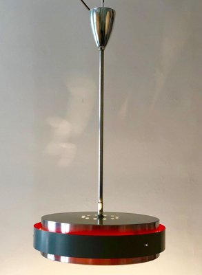 Mid-Century Equatorial Pendant Lamp with Red-Colored Light Effect, 1950s-BAF-763427