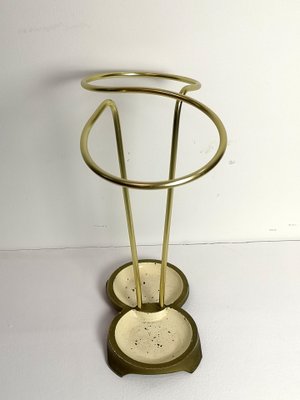 Mid-Century European Modern Brass & Steel Umbrella Stand, 1970s-UWE-1180503