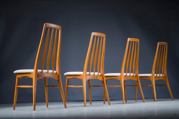 Mid-Century Eva Dining Chairs by Niels Koeefoed for Koefoed Hornslet, 1960s, Set of 4-ZZH-1250510