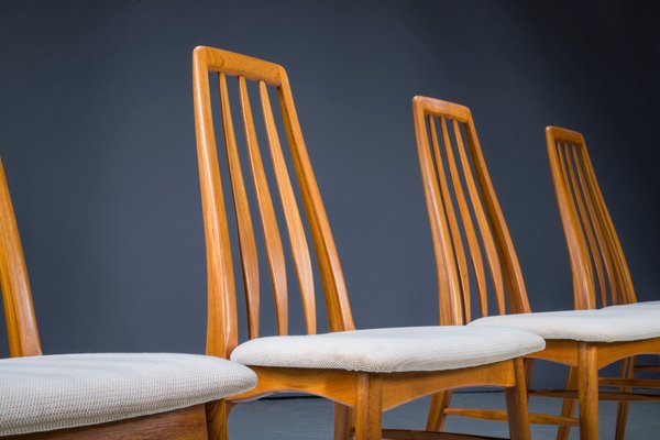 Mid-Century Eva Dining Chairs by Niels Koeefoed for Koefoed Hornslet, 1960s, Set of 4-ZZH-1250510