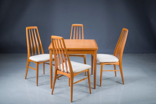 Mid-Century Eva Dining Chairs by Niels Koeefoed for Koefoed Hornslet, 1960s, Set of 4-ZZH-1250510