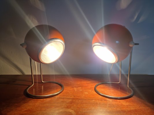 Mid-Century Eye Ball Table Lamps, 1970s, Set of 2-TZ-1425777