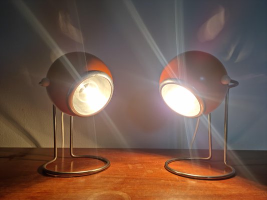 Mid-Century Eye Ball Table Lamps, 1970s, Set of 2-TZ-1425777