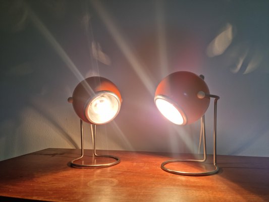 Mid-Century Eye Ball Table Lamps, 1970s, Set of 2-TZ-1425777