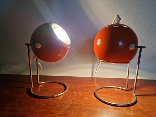 Mid-Century Eye Ball Table Lamps, 1970s, Set of 2-TZ-1425777