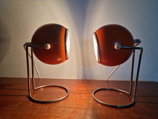 Mid-Century Eye Ball Table Lamps, 1970s, Set of 2-TZ-1425777