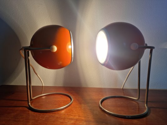 Mid-Century Eye Ball Table Lamps, 1970s, Set of 2-TZ-1425777