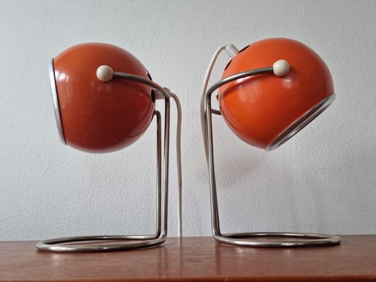 Mid-Century Eye Ball Table Lamps, 1970s, Set of 2-TZ-1425777