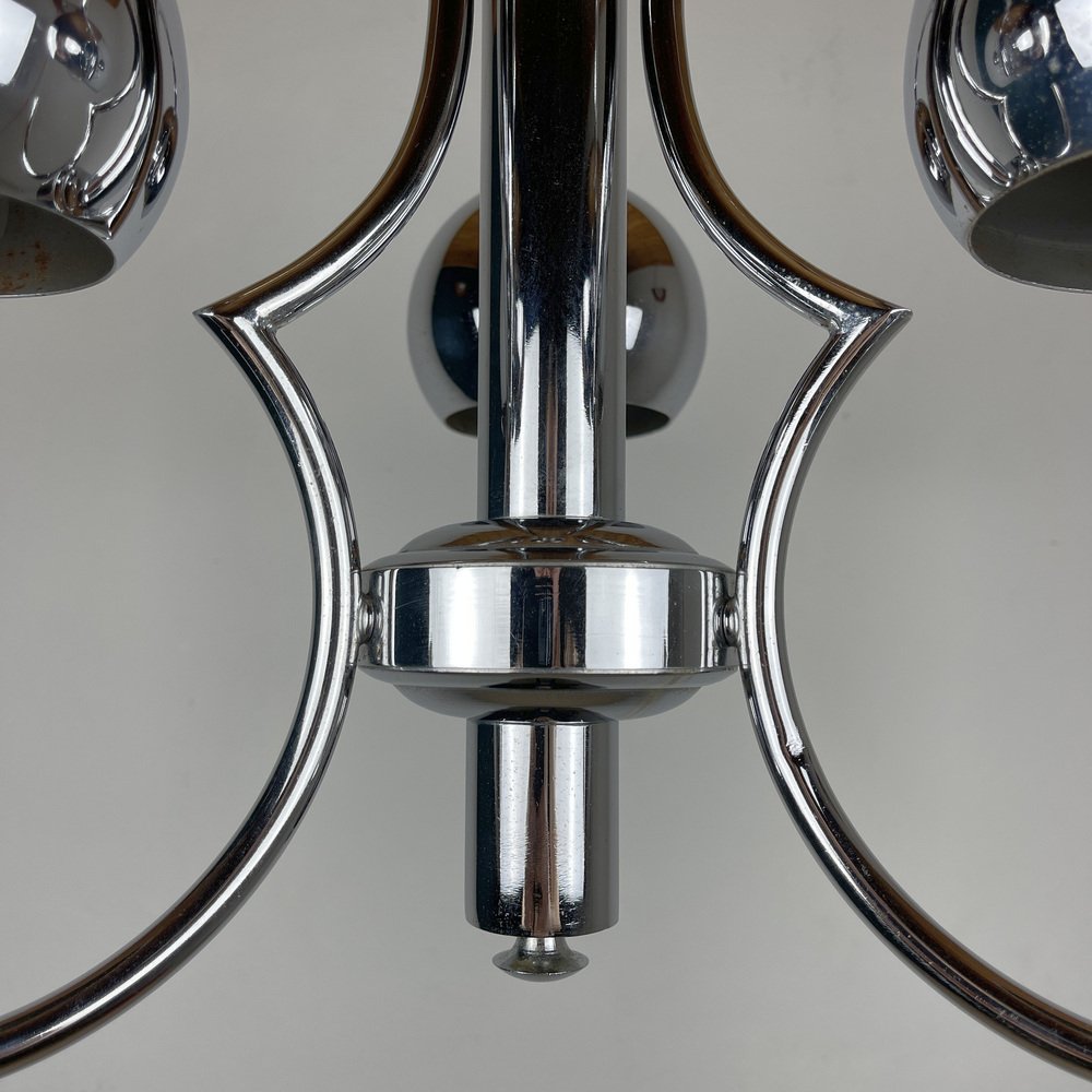 Mid-Century Eyeball Silver Pendant Lamp, Italy, 1970s