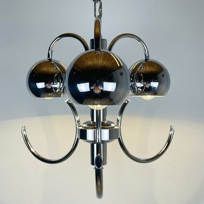 Mid-Century Eyeball Silver Pendant Lamp, Italy, 1970s-WQC-1189010