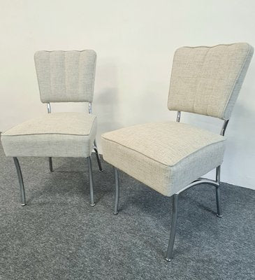 Mid-Century Fabric & Tubular Steel Dining Chairs in Bauhaus Style by Jozsef Peresztegi, 1960s, Set of 2-XCG-1427882